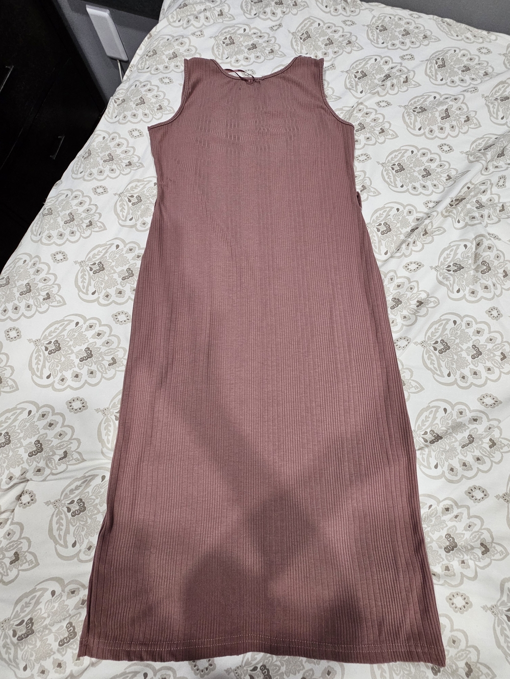 Say What? Mauve Ribbed Button-Front Midi Dress - Picture 2 of 8